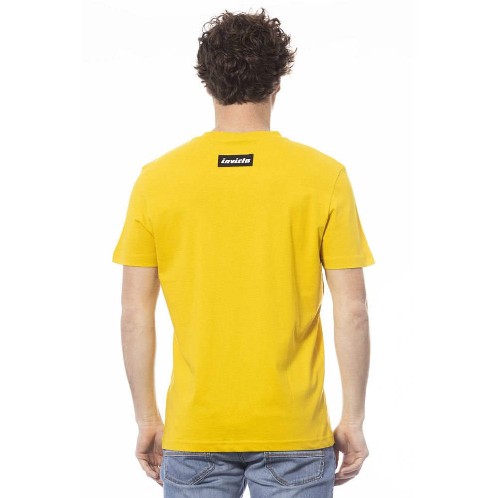 Invicta Gelbes Baumwolle Männer T-Shirt