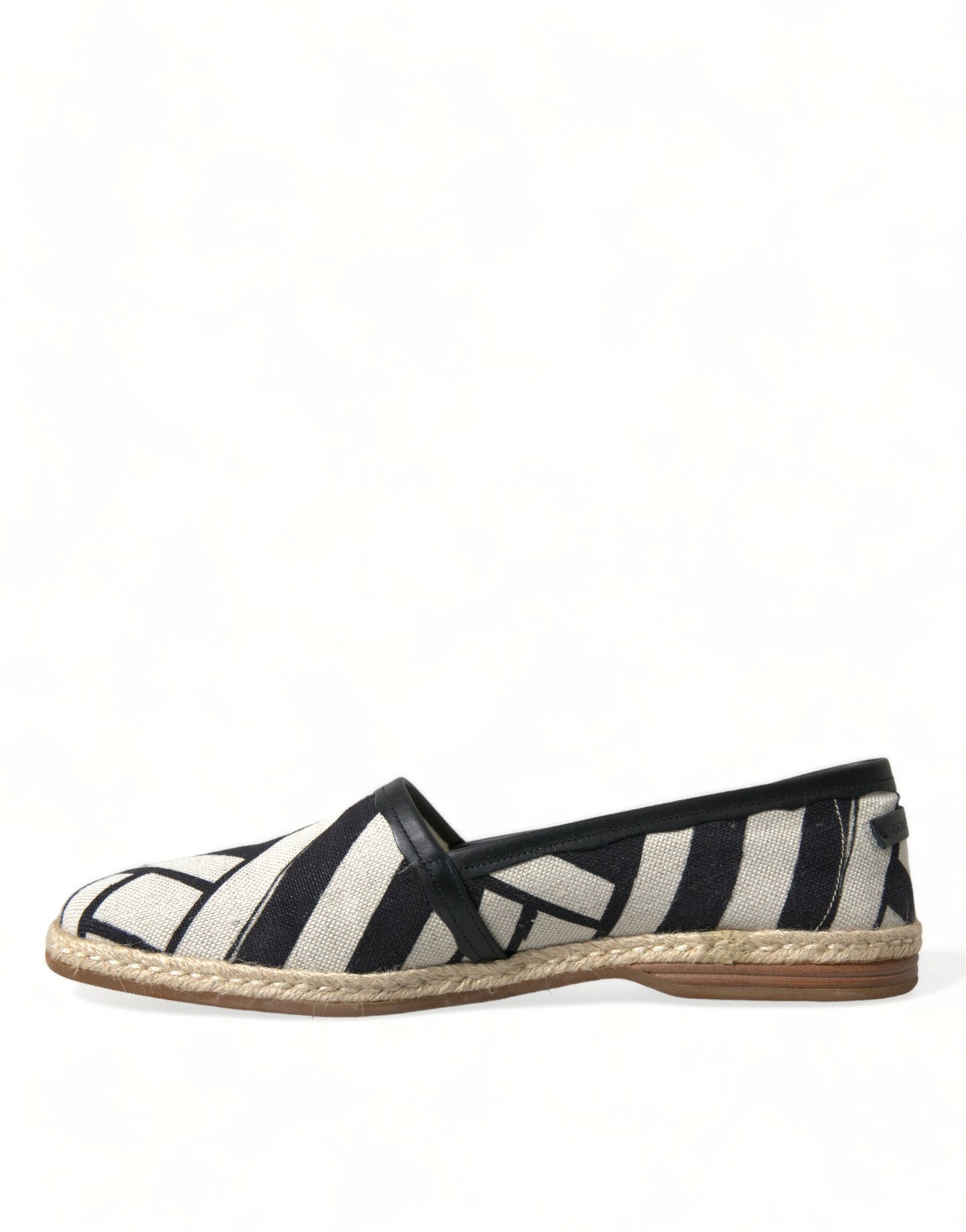 Dolce & Gabbana Beige Schwarz Gestreifte Canvas Espadrilles MONDELLO Schuhe