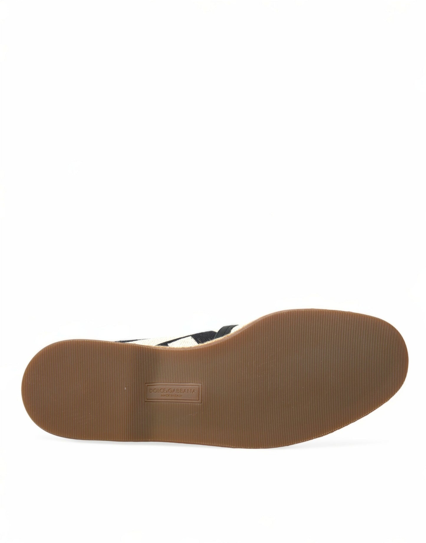 Dolce & Gabbana Beige Schwarz Gestreifte Canvas Espadrilles MONDELLO Schuhe