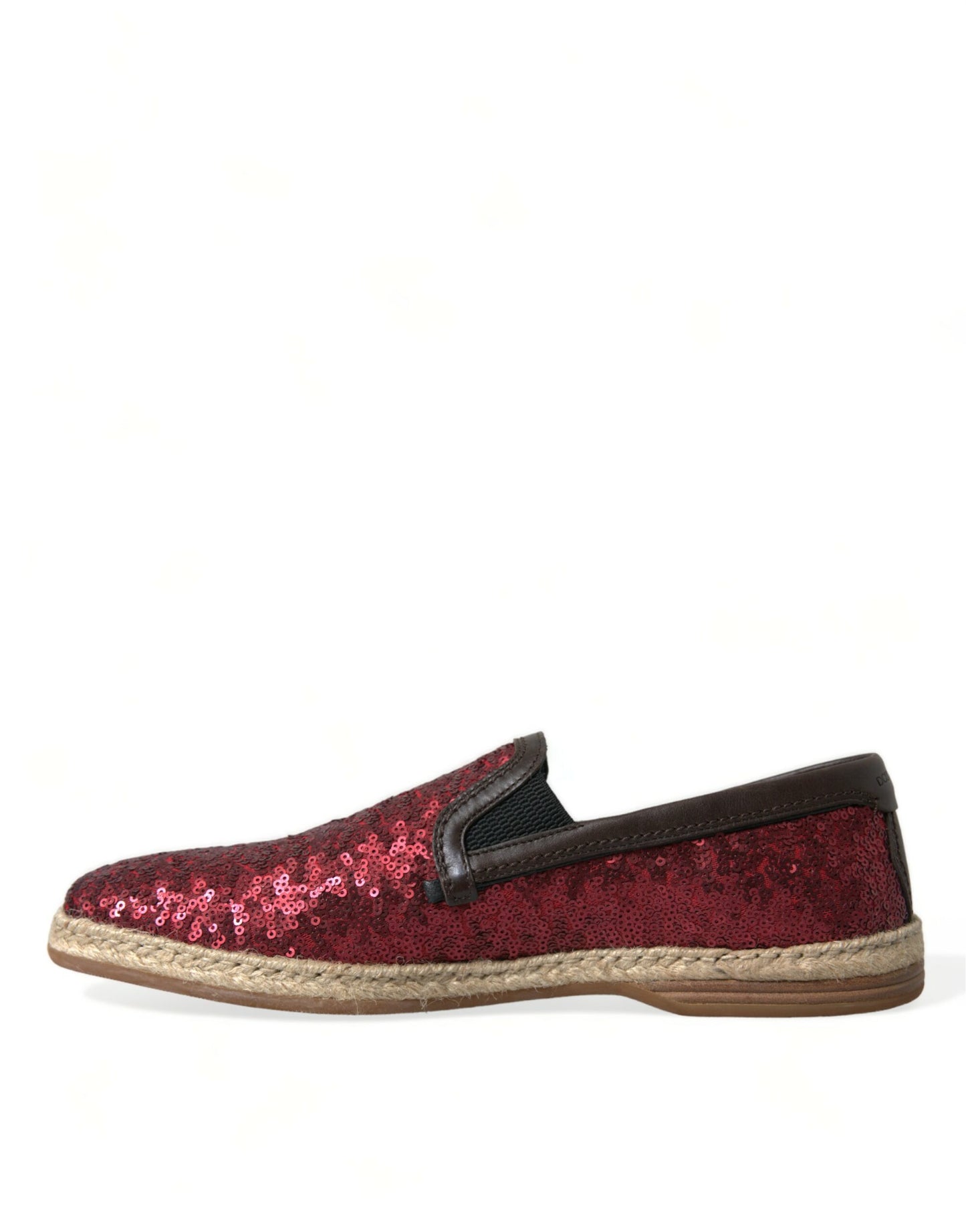 Dolce & Gabbana Rote Pailletten Loafer Hausschuhe Männer Schuhe
