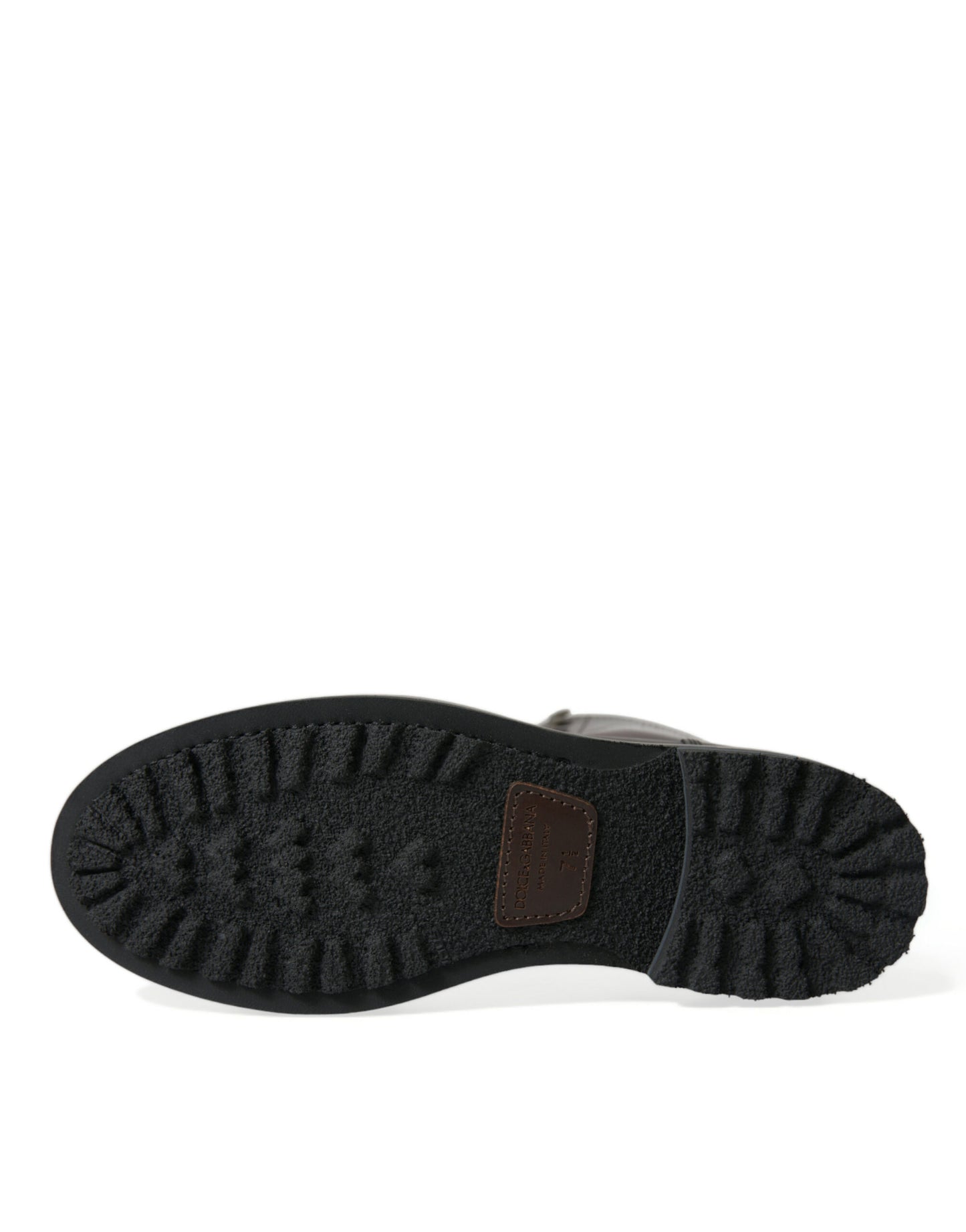 Dolce & Gabbana Schwarzes Leder Militär Kampfstiefel Schuhe