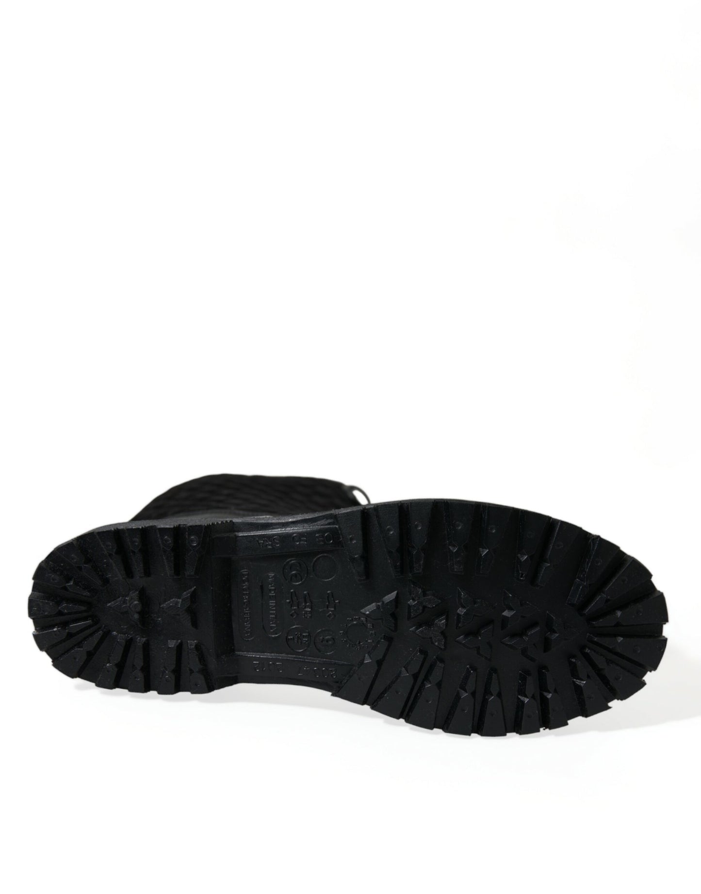 Dolce & Gabbana Schwarz Chioggia Gummi Wildleder Regen Stiefel Schuhe