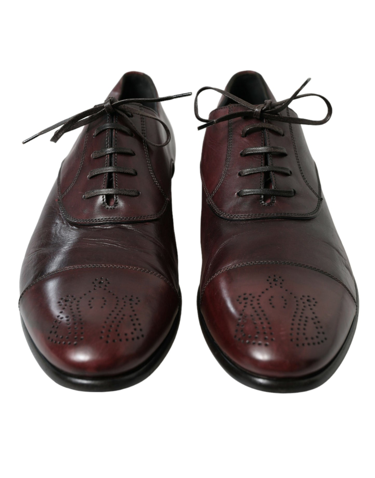Dolce & Gabbana Bordeaux Leder Männer Formal Derby Kleid Schuhe