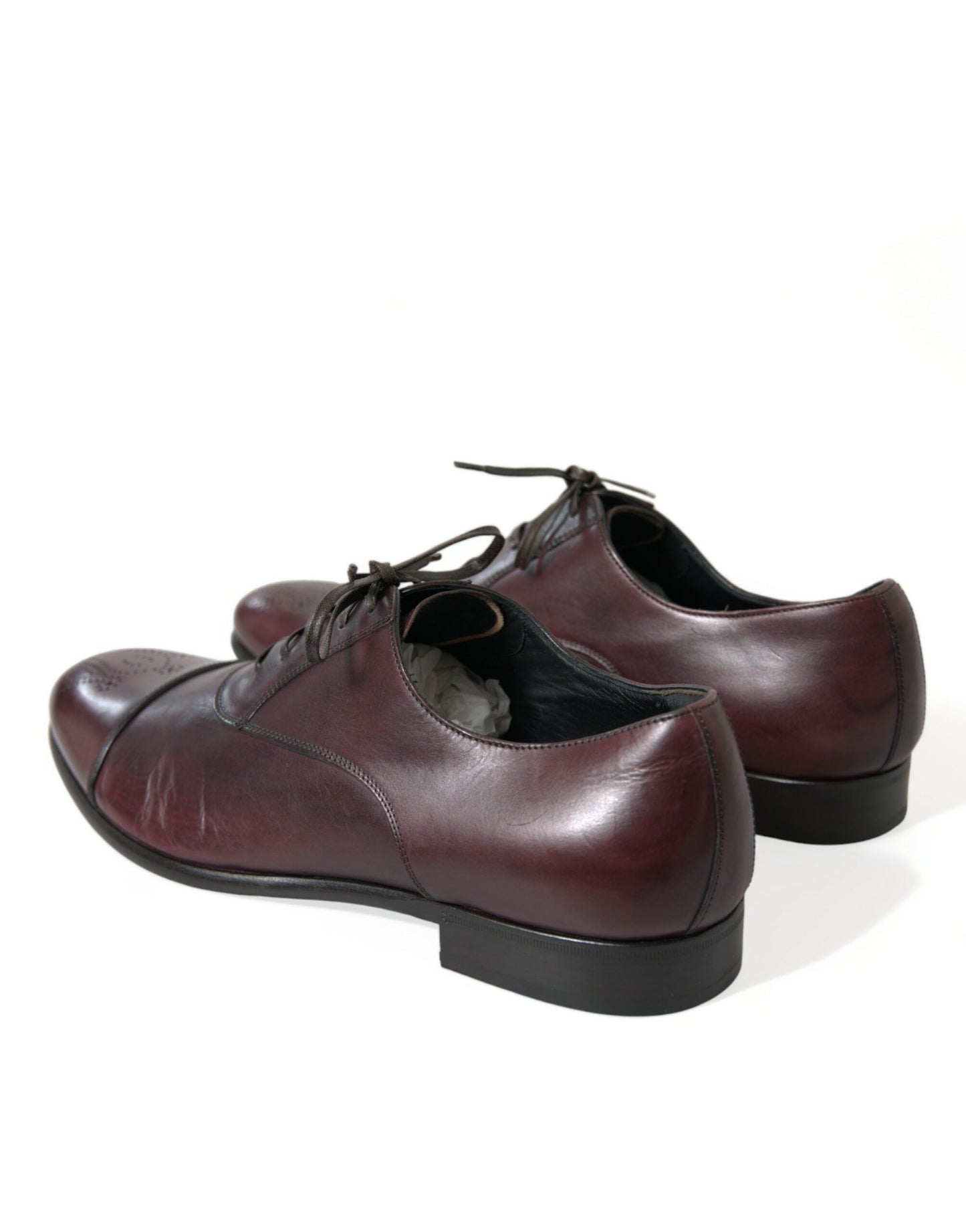 Dolce & Gabbana Bordeaux Leder Männer Formal Derby Kleid Schuhe