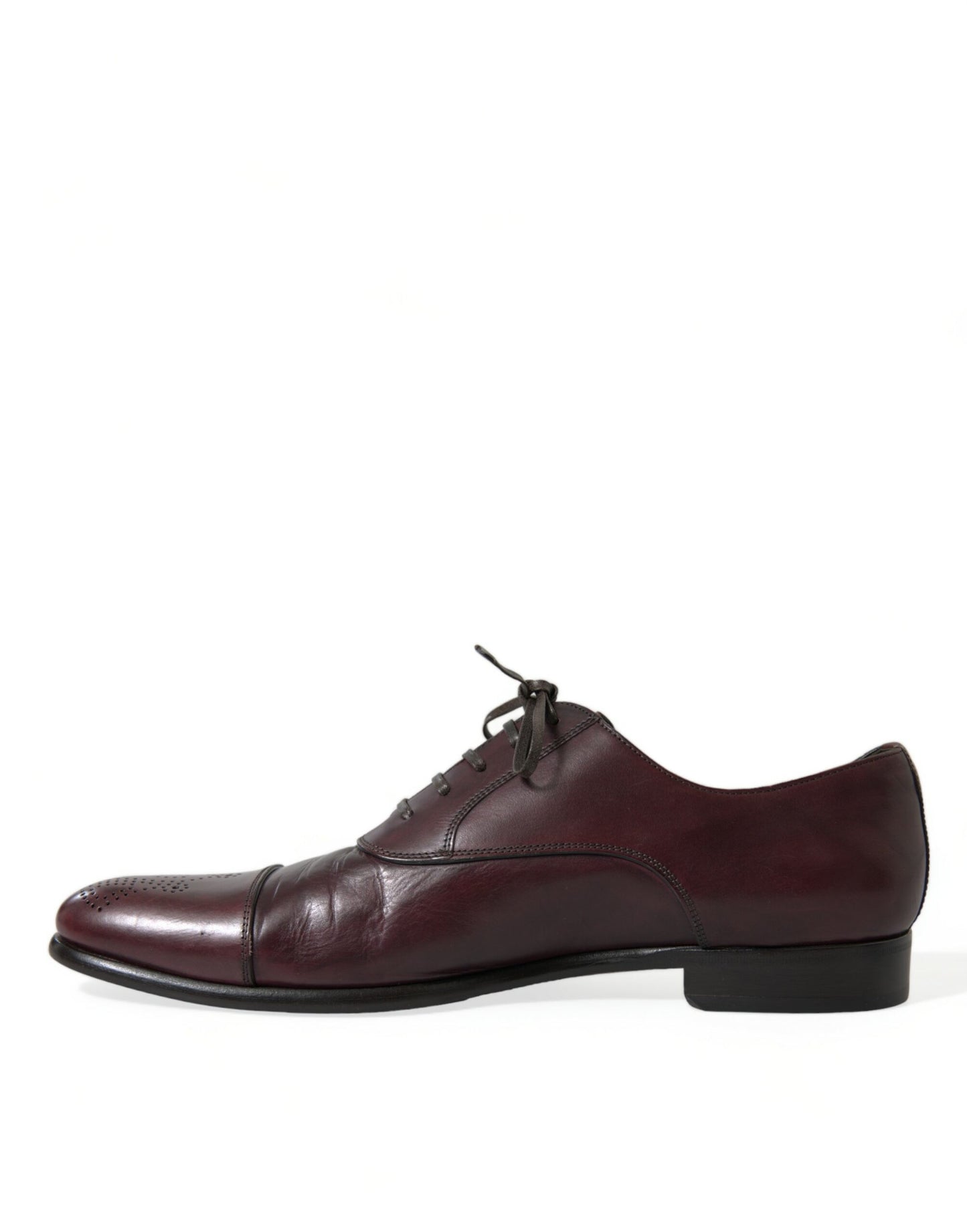Dolce & Gabbana Bordeaux Leder Männer Formal Derby Kleid Schuhe
