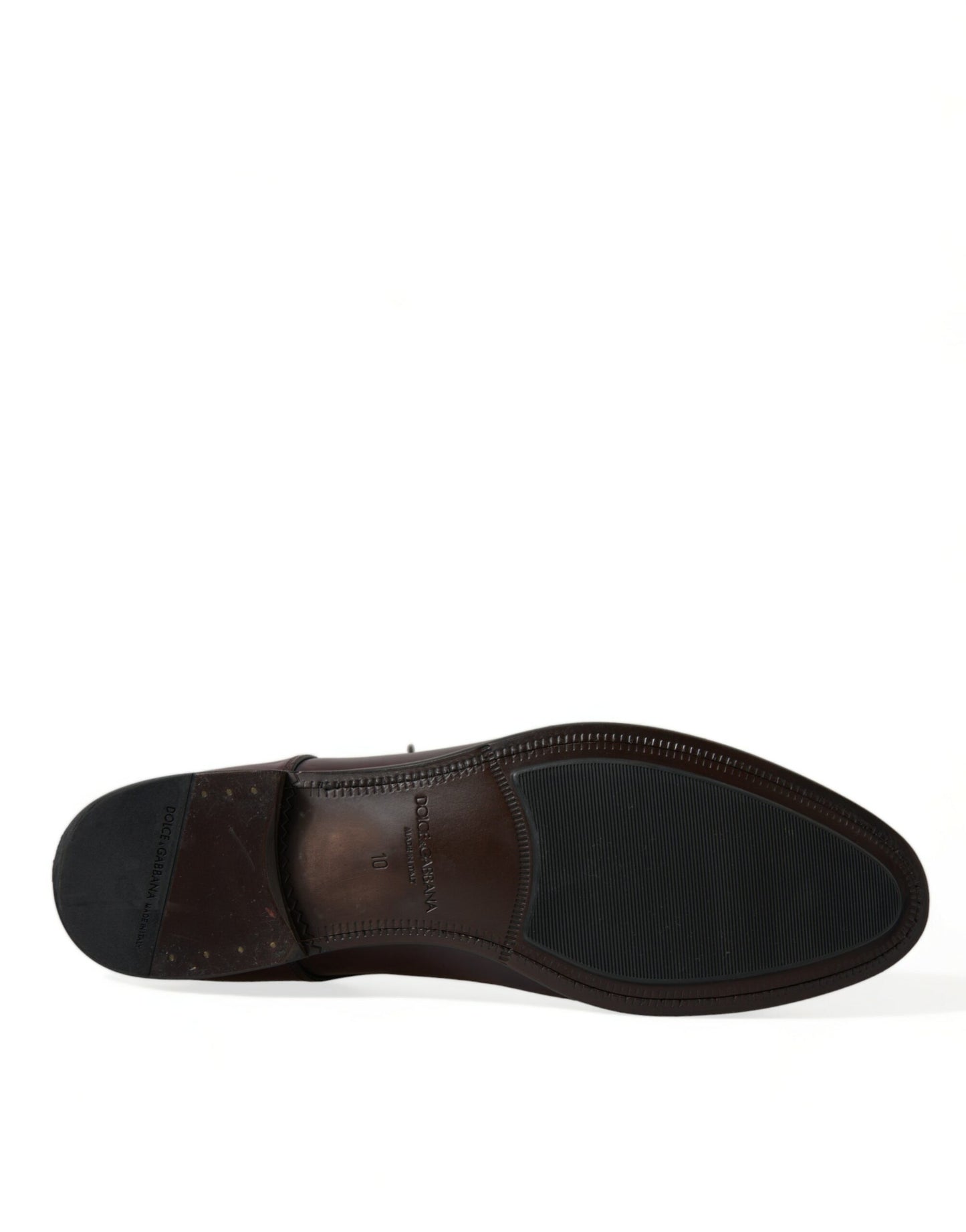 Dolce & Gabbana Bordeaux Leder Männer Formal Derby Kleid Schuhe