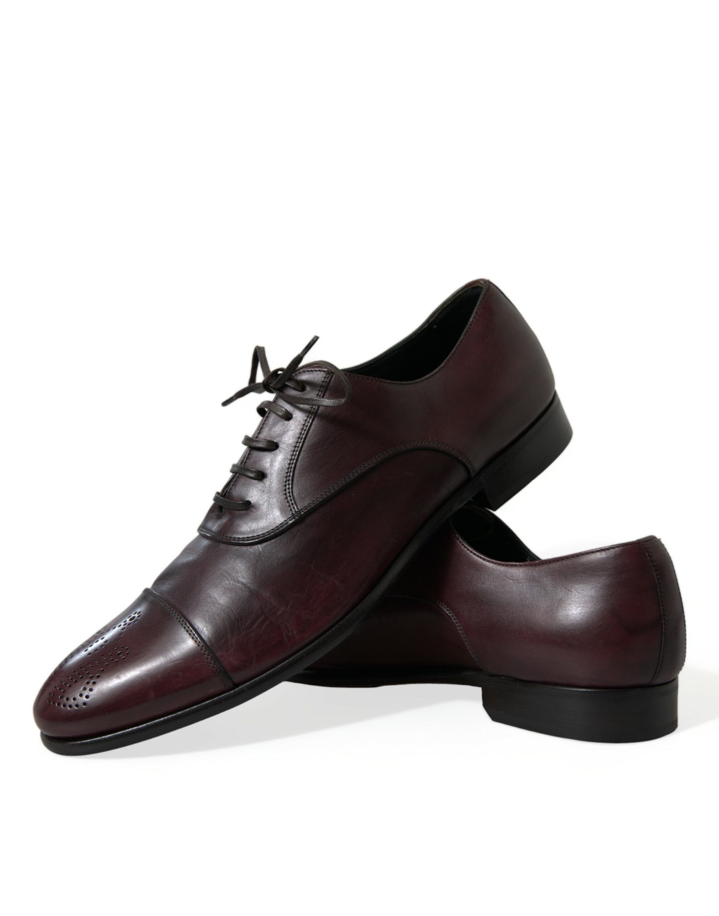 Dolce & Gabbana Bordeaux Leder Männer Formal Derby Kleid Schuhe