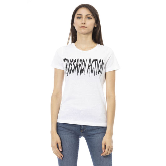 Trussardi Action Weißes T-Shirt aus Baumwolle für Frauen