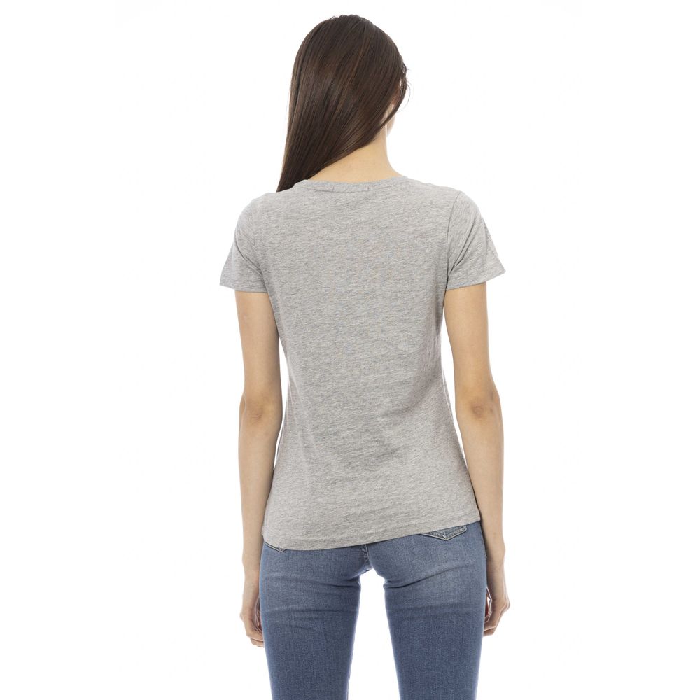 Trussardi Action Graues Baumwoll-T-Shirt für Frauen
