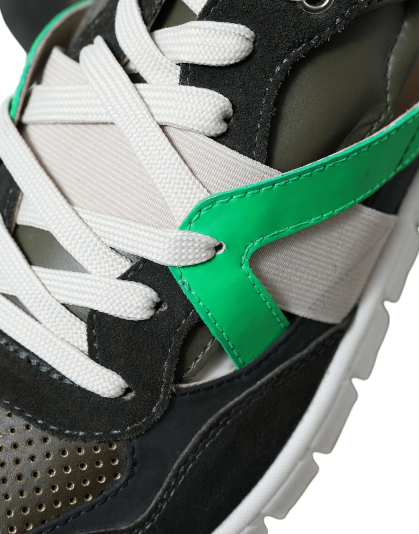 Dolce & Gabbana Multicolor Leder Wildleder Low Top Sneakers Schuhe