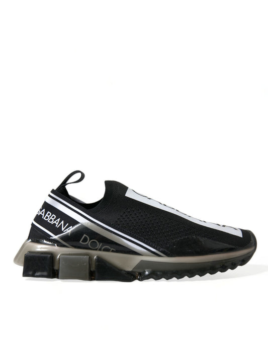 Dolce & Gabbana Schwarz Weiß Slip On Sneakers Sorrento Schuhe