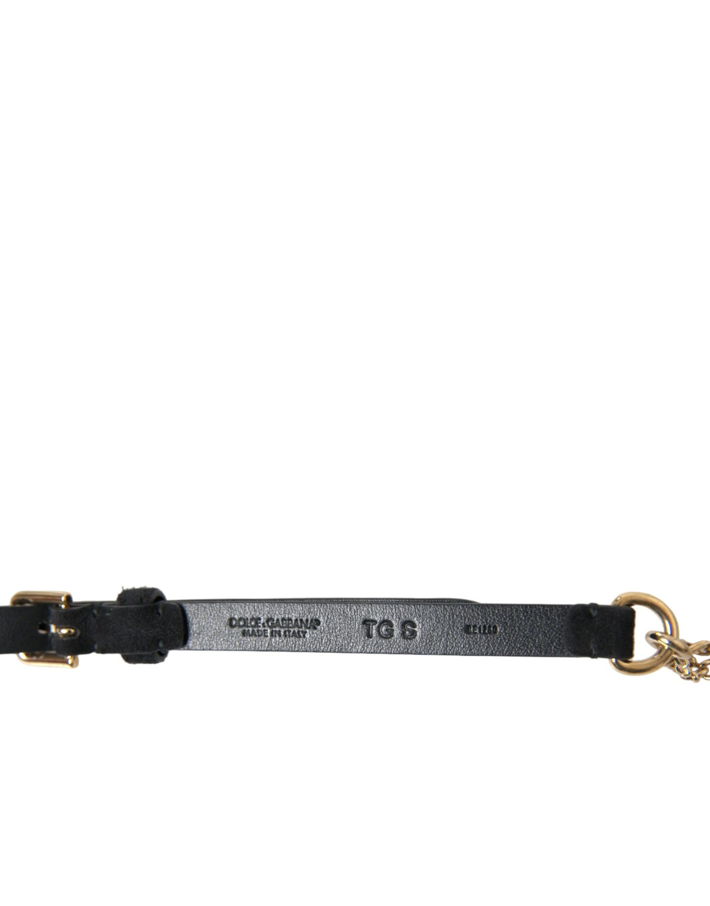 Dolce & Gabbana Schwarzer Wildleder-Goldkette-Kristall-Taillengürtel