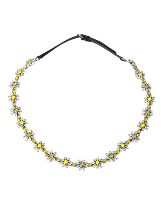 Dolce & Gabbana Schwarzer Daisy Crystal Dauphine Taillengürtel