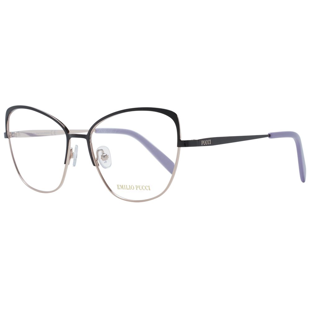 Emilio Pucci Elegante schwarze Metallbrille (Gestell)