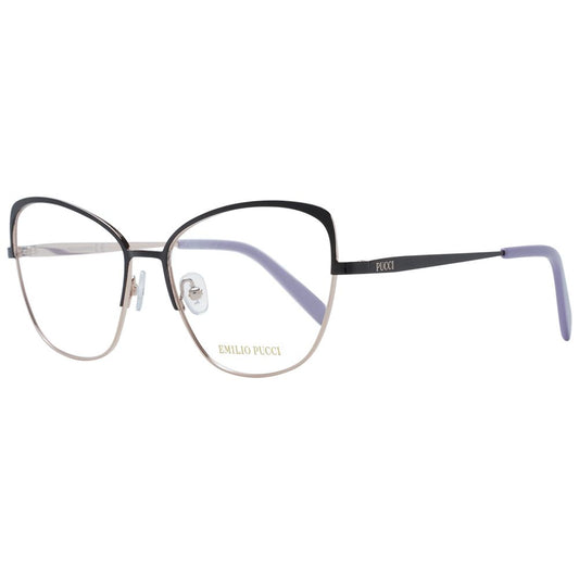 Emilio Pucci Elegante schwarze Metallbrille (Gestell)