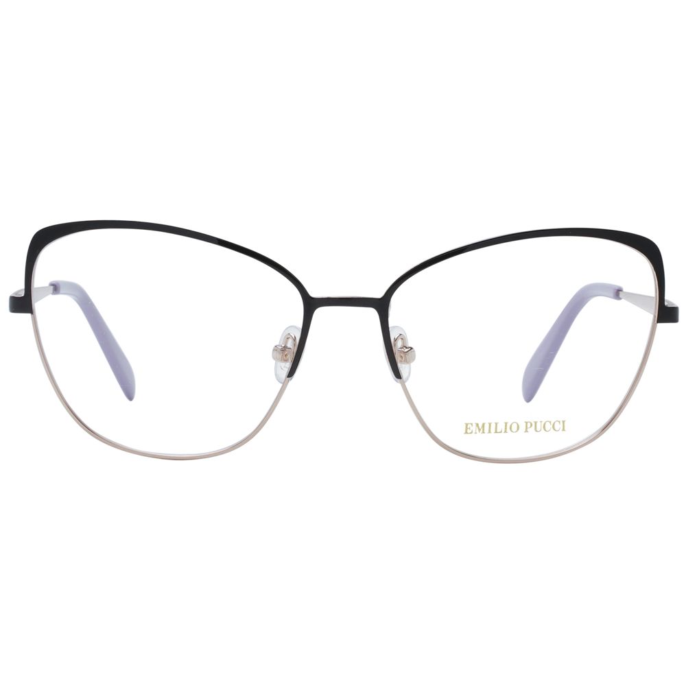 Emilio Pucci Elegante schwarze Metallbrille (Gestell)