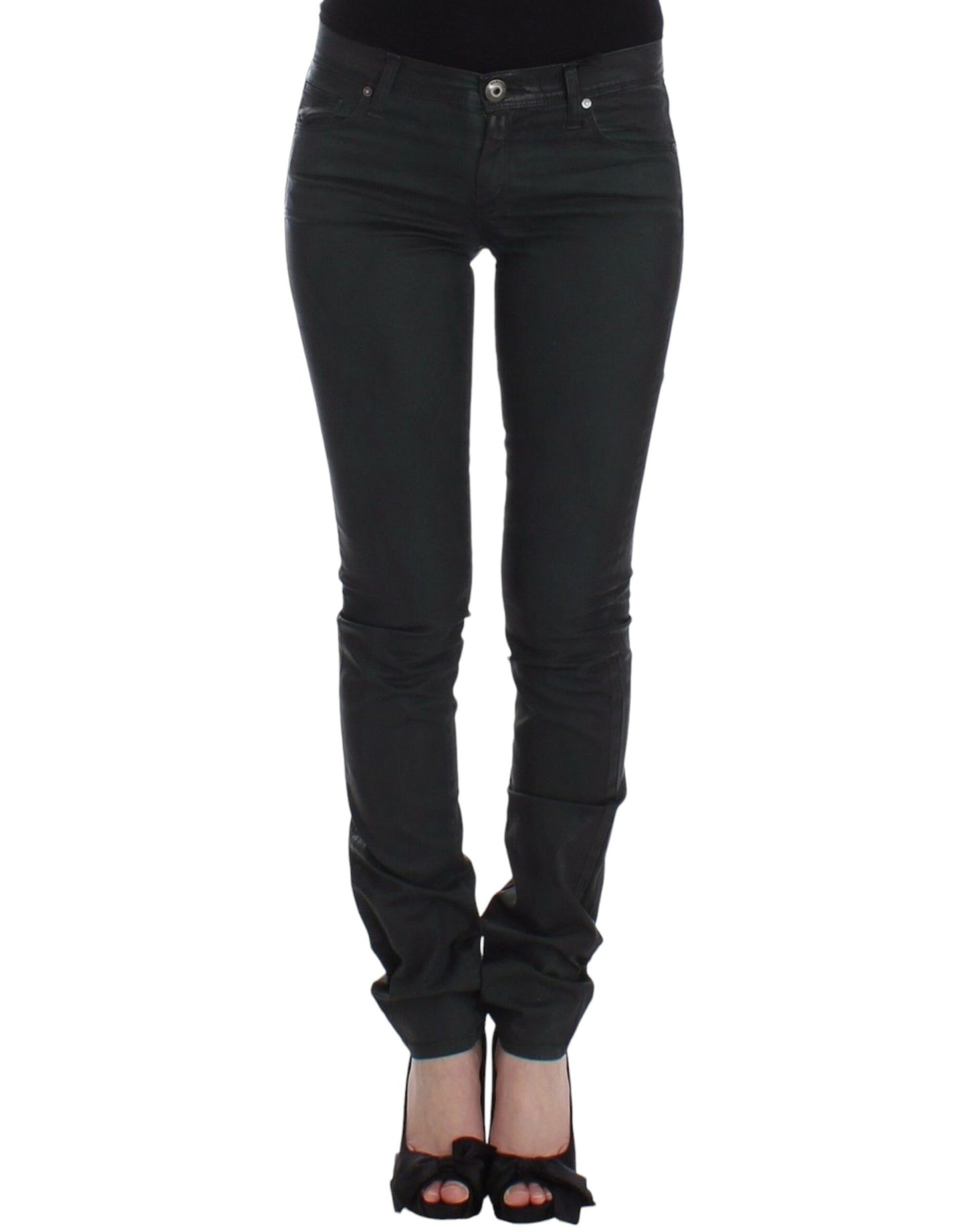 Ermanno Scervino Grüne Slim Jeans Denim-Hosen Straight Leg Stretch