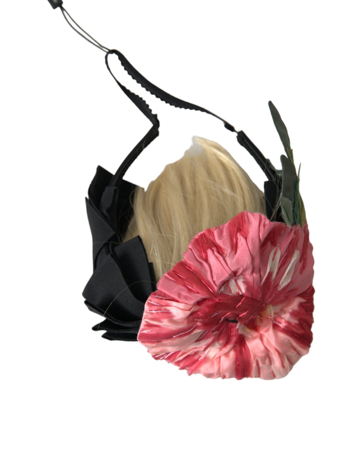 Dolce & Gabbana Schwarz Viskose Weißes Haar Parrucchiera Stirnband Diadem