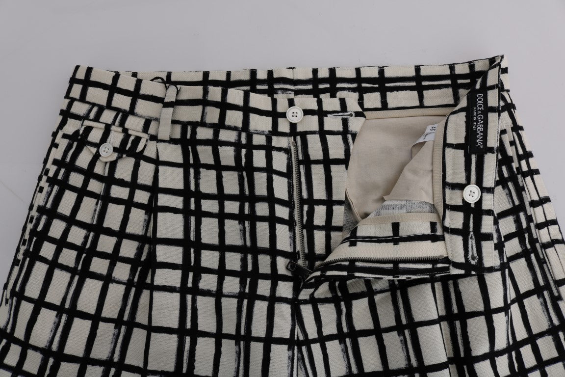 Dolce & Gabbana Weiß Schwarz Gestreifte Freizeitshorts