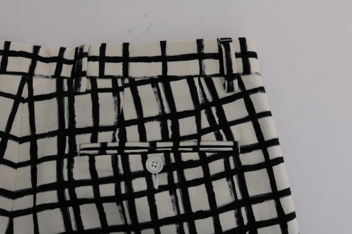 Dolce & Gabbana Weiß Schwarz Gestreifte Freizeitshorts
