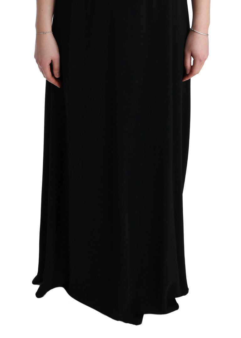 Dolce & Gabbana Schwarzes langes Stretch-Maxikleid in Shift-Form