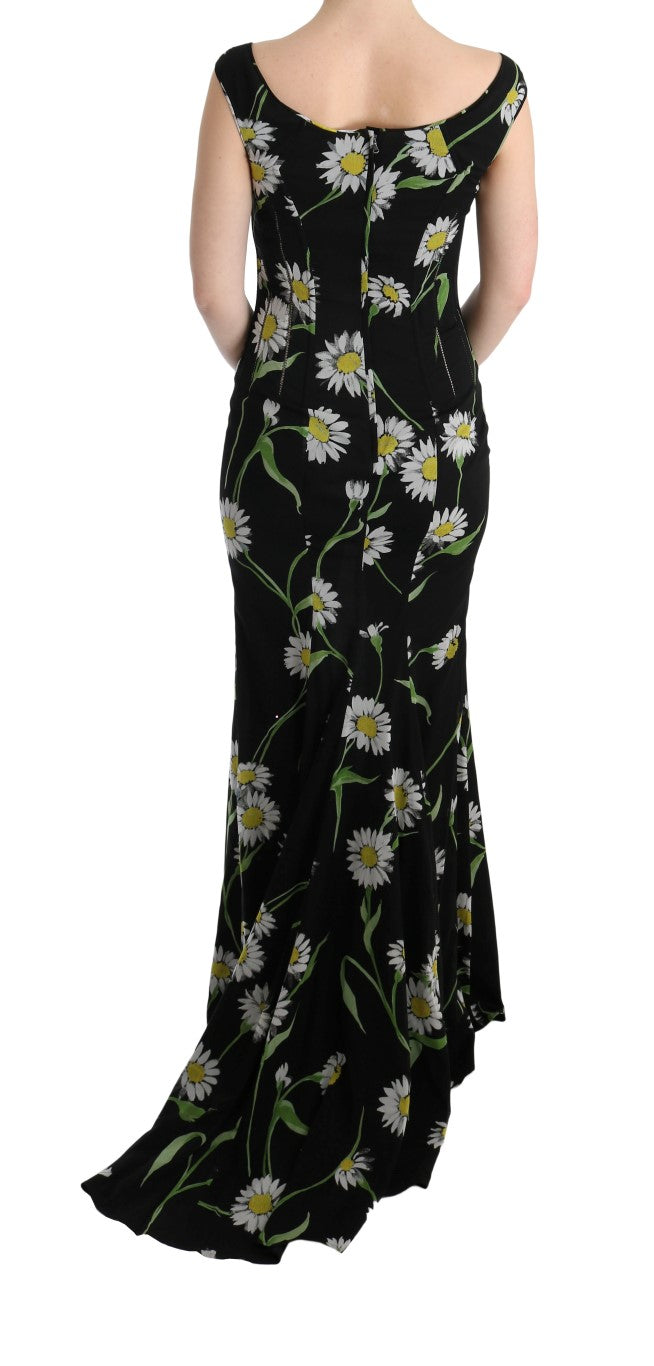 Dolce & Gabbana Sonnenblume Seidenstretch-Etuikleid