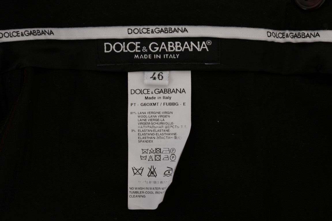 Dolce & Gabbana Lila Wolle Stretch Formal Hose