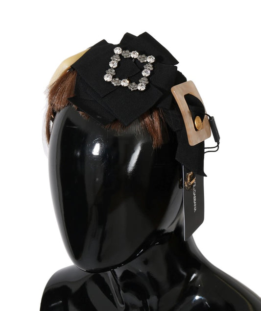 Dolce & Gabbana Klarer Kristall Braunes Haarstirnband
