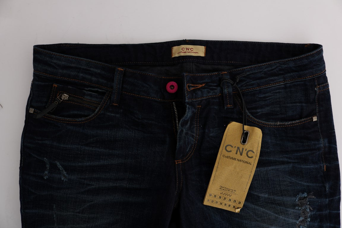 Costume National Blaue Denim-Jeans aus Baumwolle mit normaler Passform