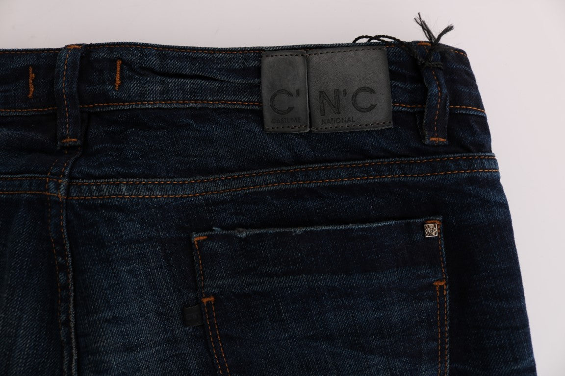 Costume National Blaue Denim-Jeans aus Baumwolle mit normaler Passform