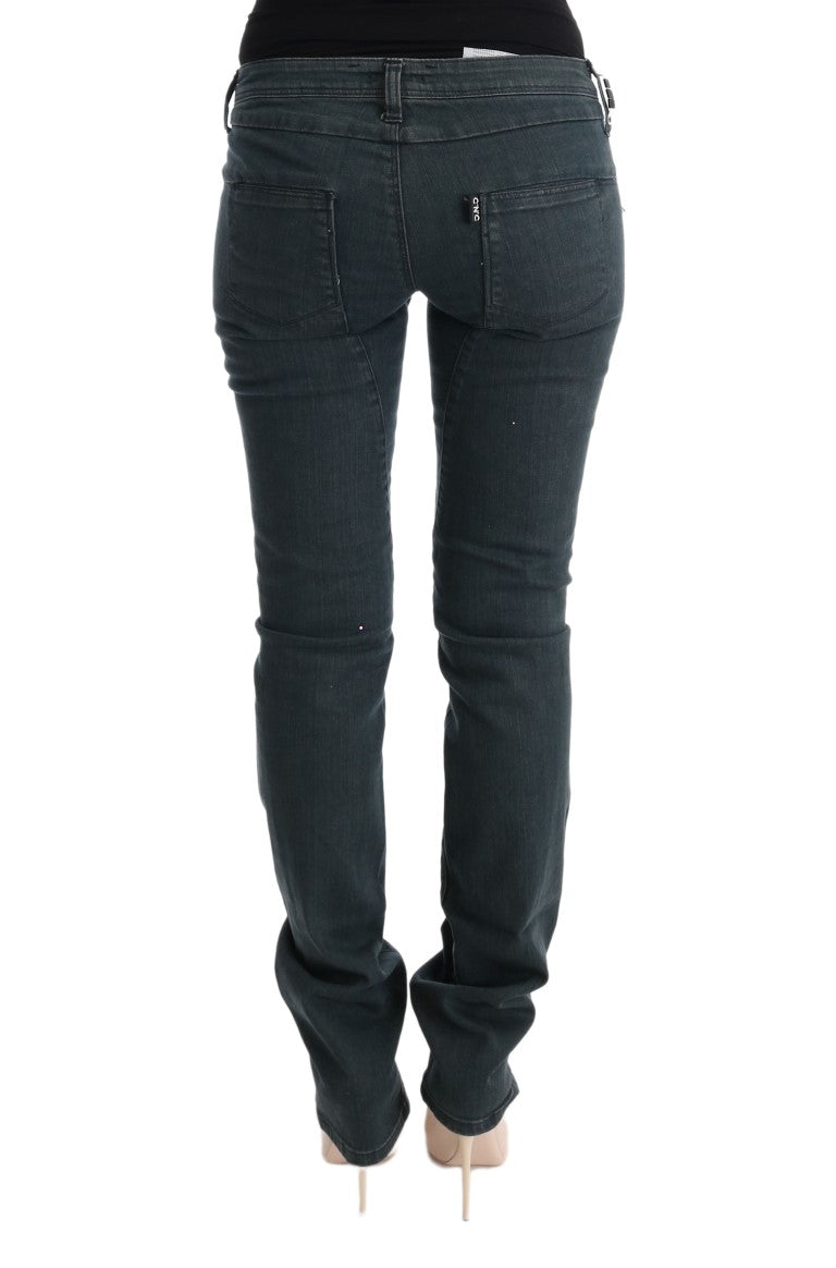 Costume National Graue Superslim Denim-Jeans aus Baumwolle