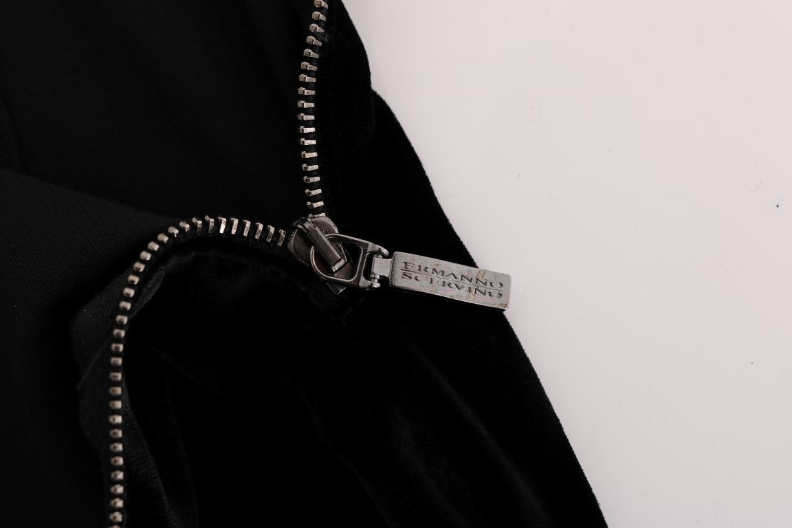 Ermanno Scervino Schwarze Slim Fit-Hose aus Samt