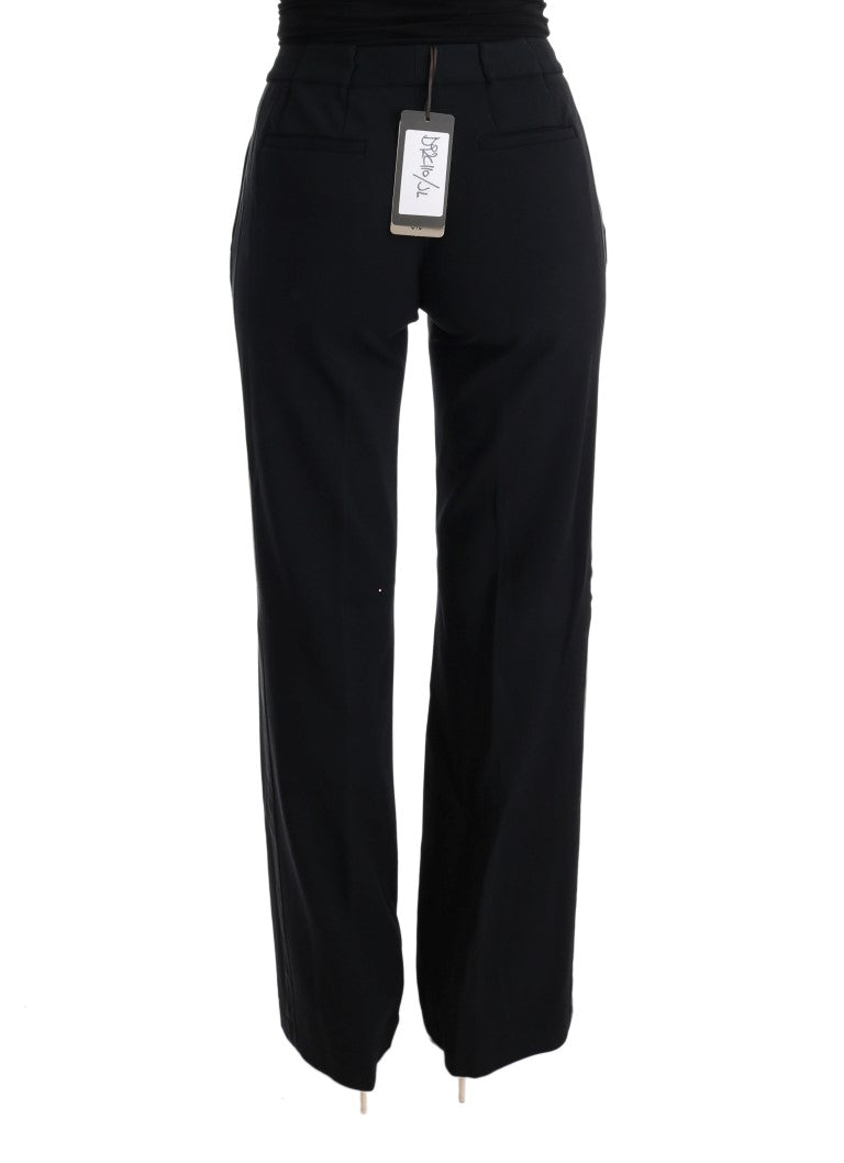 Ermanno Scervino Schwarze Viskose Flare Bootcut-Hose