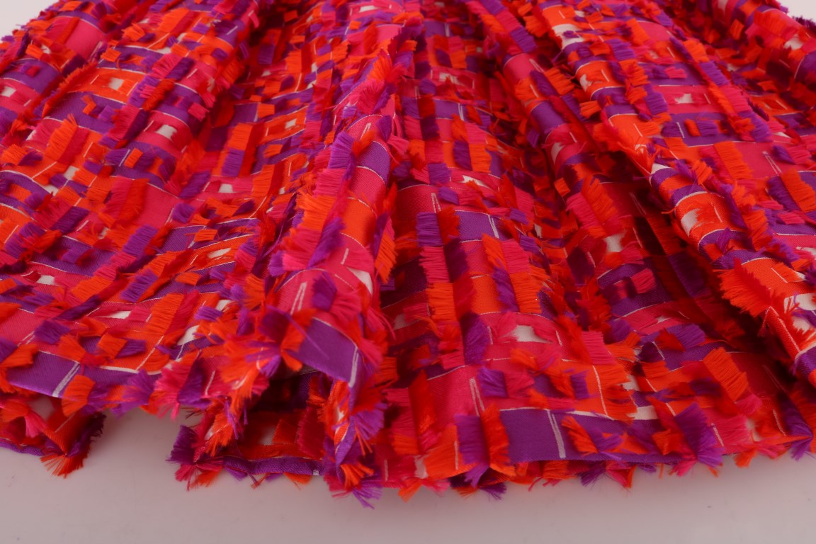 Dolce & Gabbana Rosa gemustertes Kleid in A-Linie über den Knien