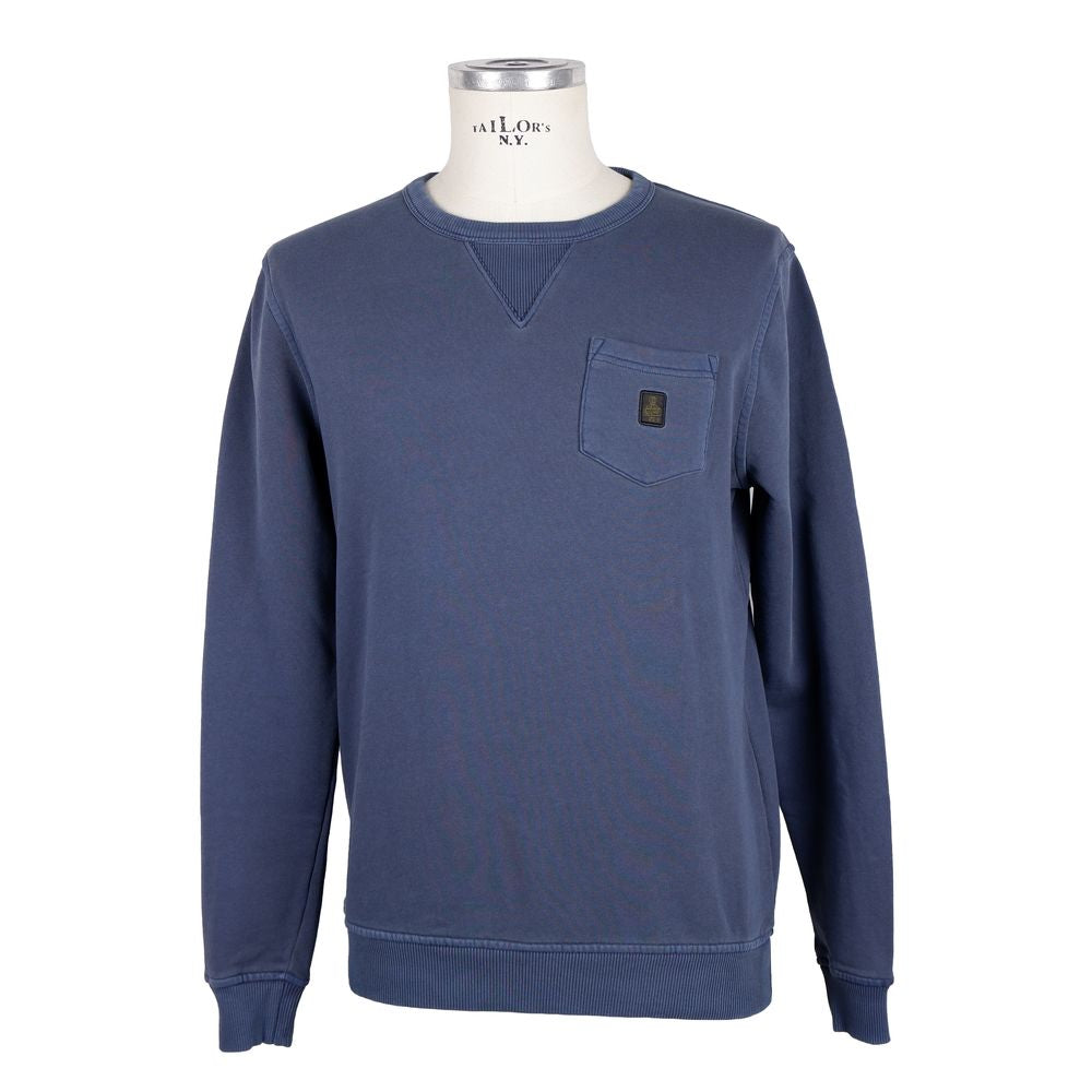 Refrigiwear Blauer Baumwollpullover für Männer mit Brusttasche