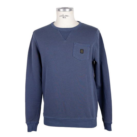 Refrigiwear Blauer Baumwollpullover für Männer mit Brusttasche