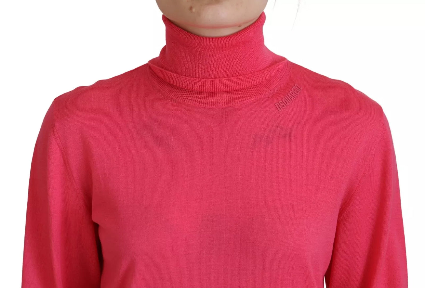 Dsquared² Rosafarbener Pullover mit langen Ärmeln und Rollkragen