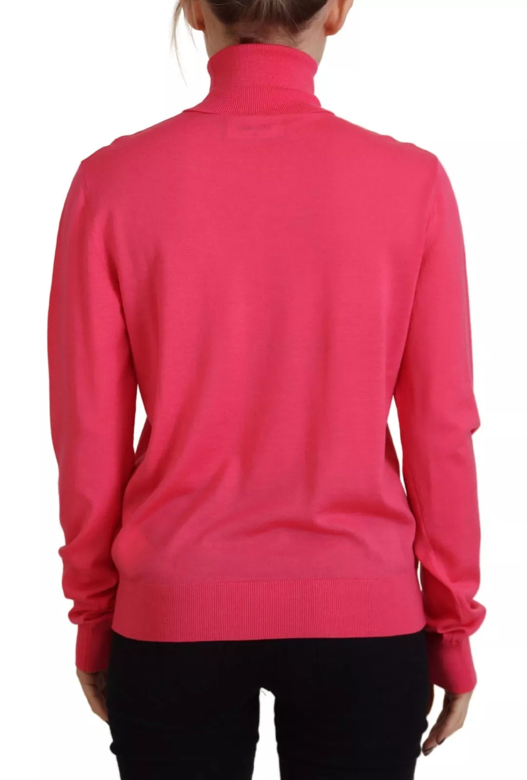 Dsquared² Rosafarbener Pullover mit langen Ärmeln und Rollkragen