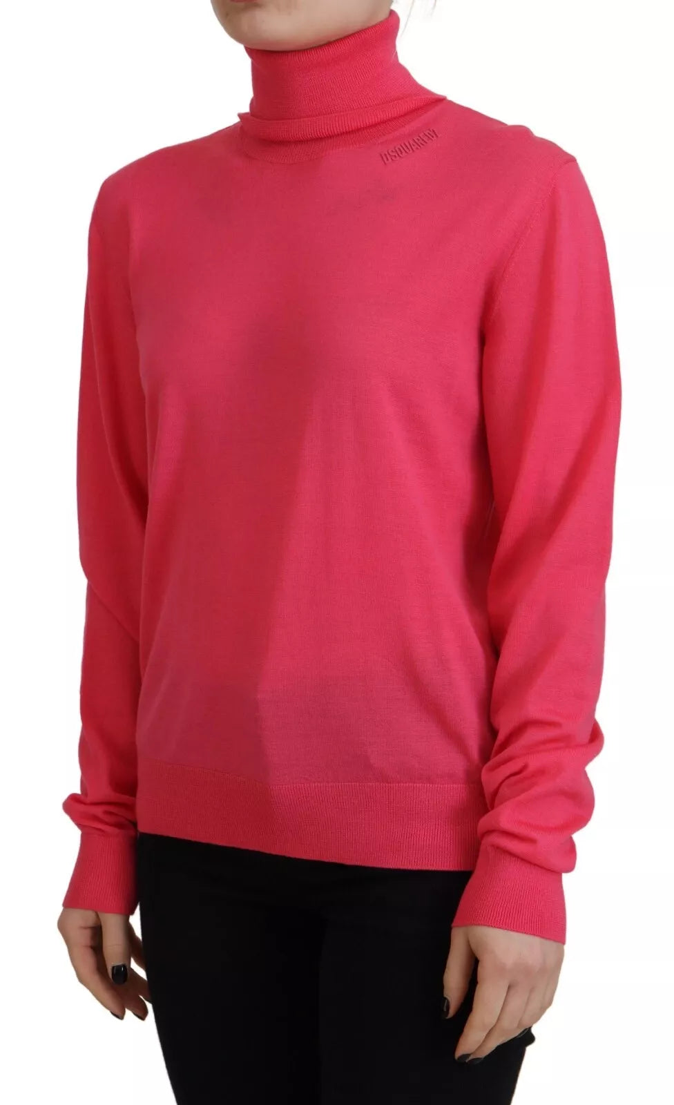 Dsquared² Rosafarbener Pullover mit langen Ärmeln und Rollkragen