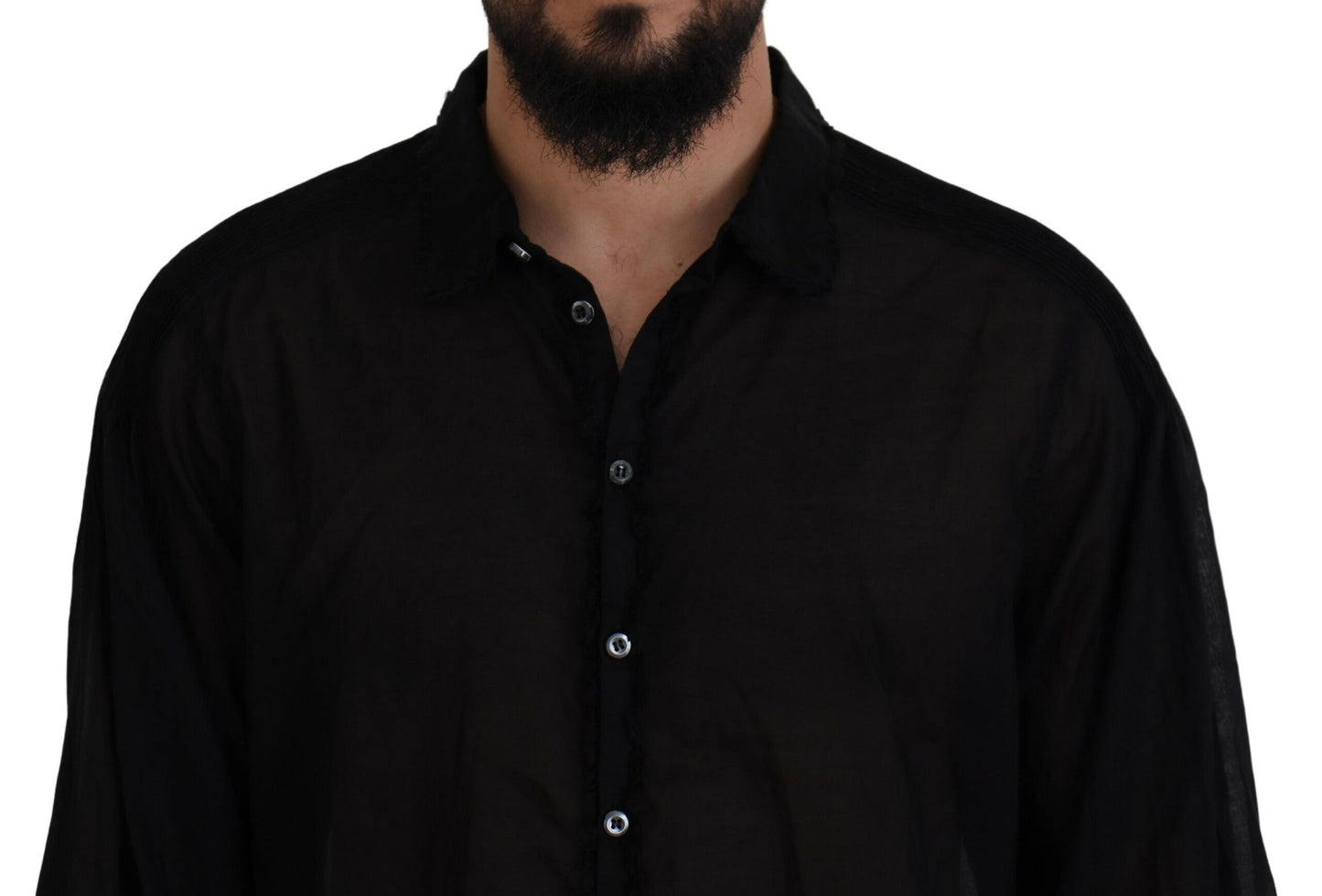 Dsquared² Schwarzes Baumwollhemd mit langen Ärmeln und Kragen Formales Hemd