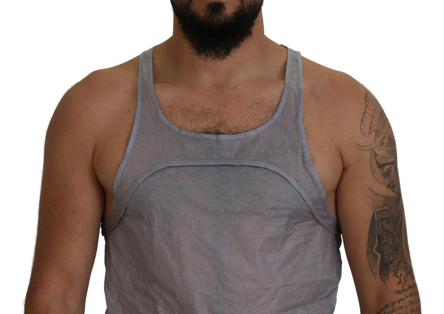 Dsquared² Hellgraues ärmelloses Baumwoll-Tank-T-Shirt für Männer