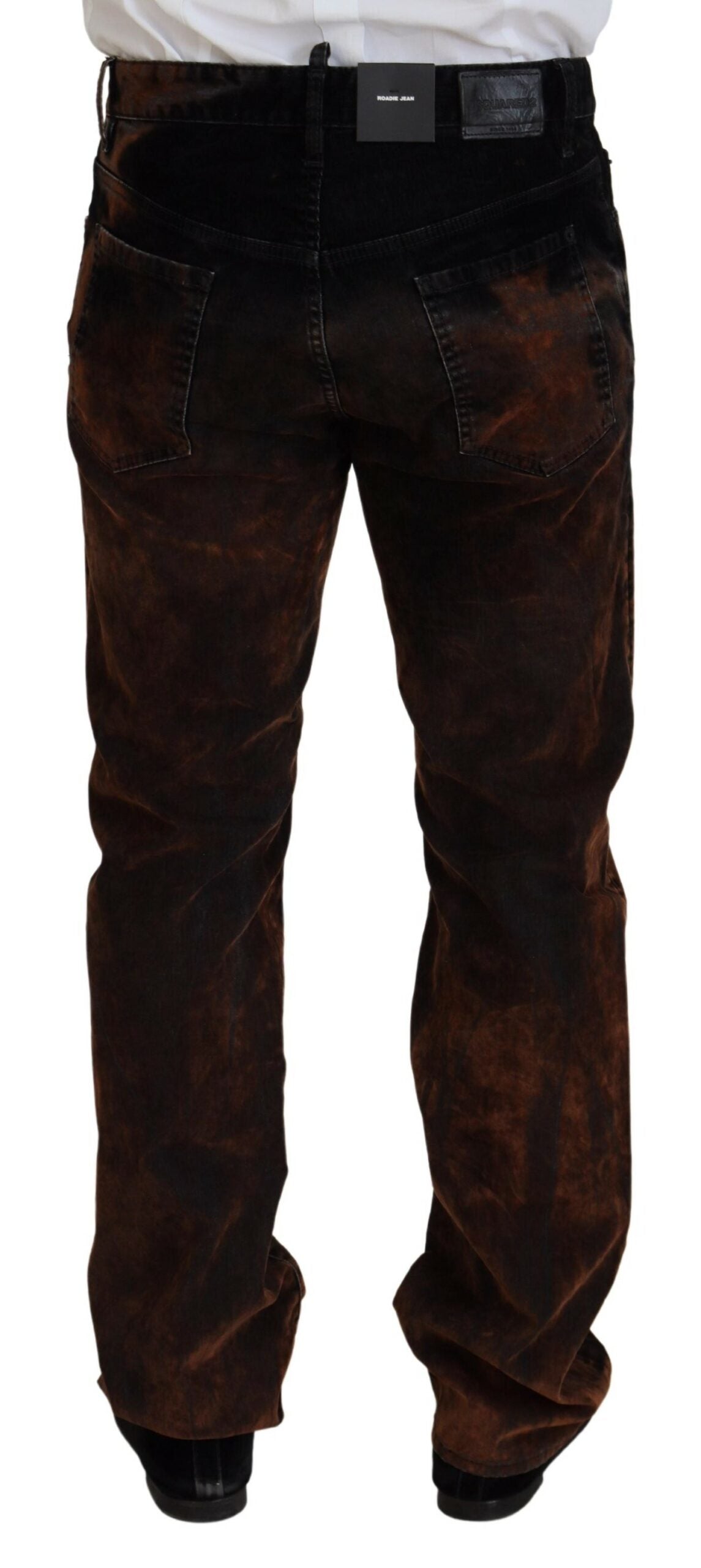 Dsquared² Braun gewaschene Baumwolle Straight Fit Casual Denim Jeans