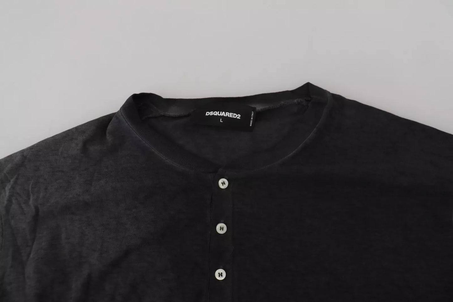 Dsquared² Schwarzer Baumwoll-Leinen Pullover mit langen Ärmeln