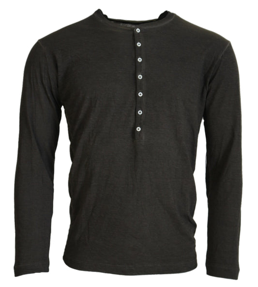 Dsquared² Grauer Baumwoll-Leinen Pullover mit langen Ärmeln