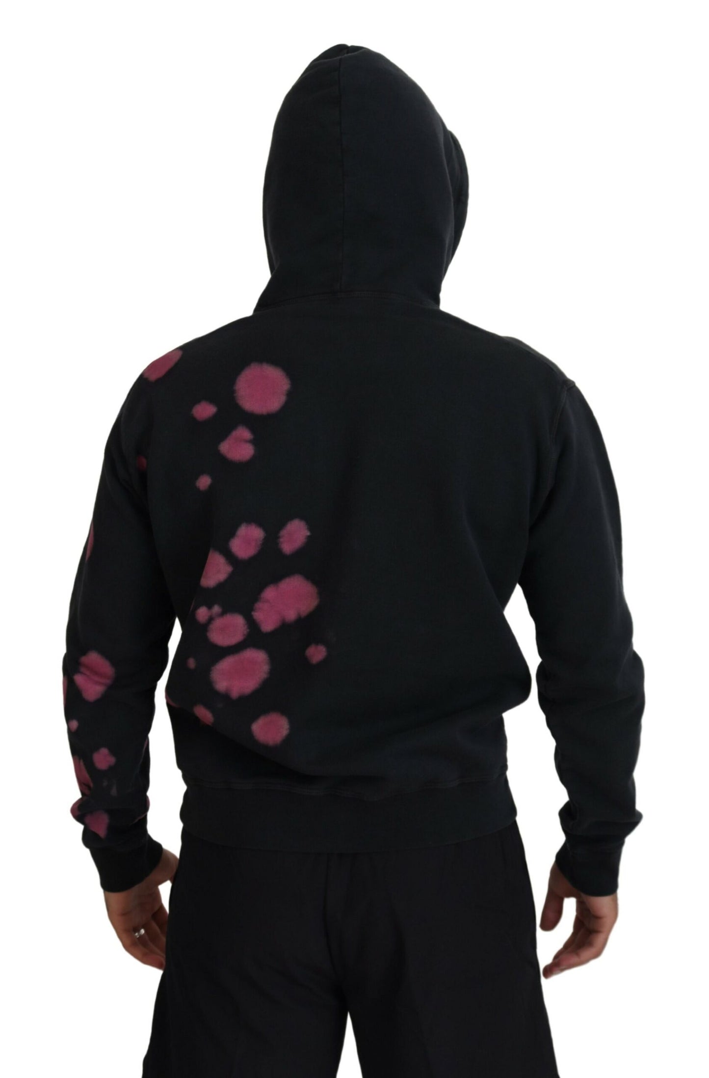 Dsquared² Schwarzes Tie Dye Baumwoll Sweatshirt mit Kapuze Pullover