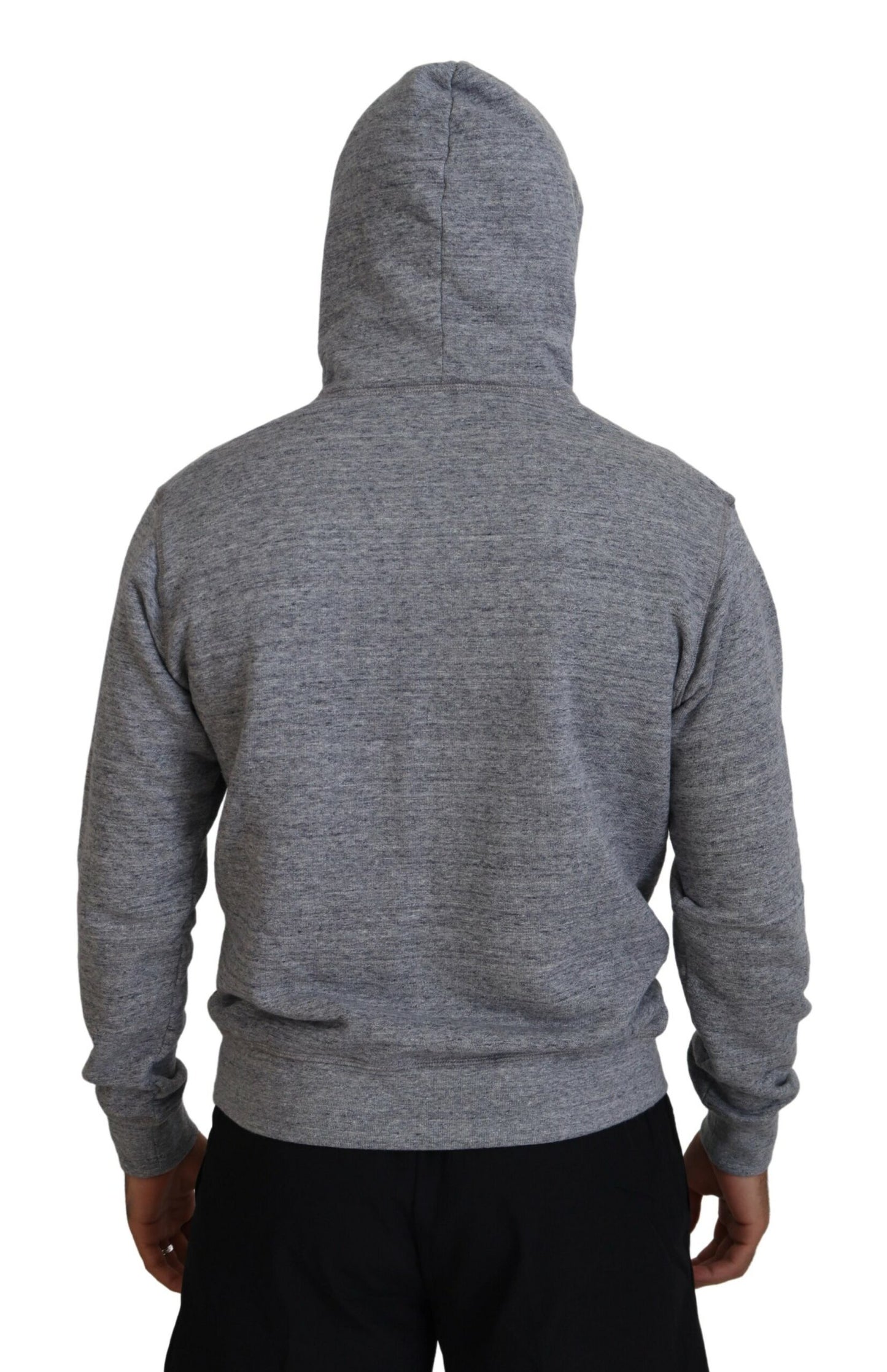 Dsquared² Grauer Baumwollpullover mit Kapuze und Logodruck für Männer Sweater