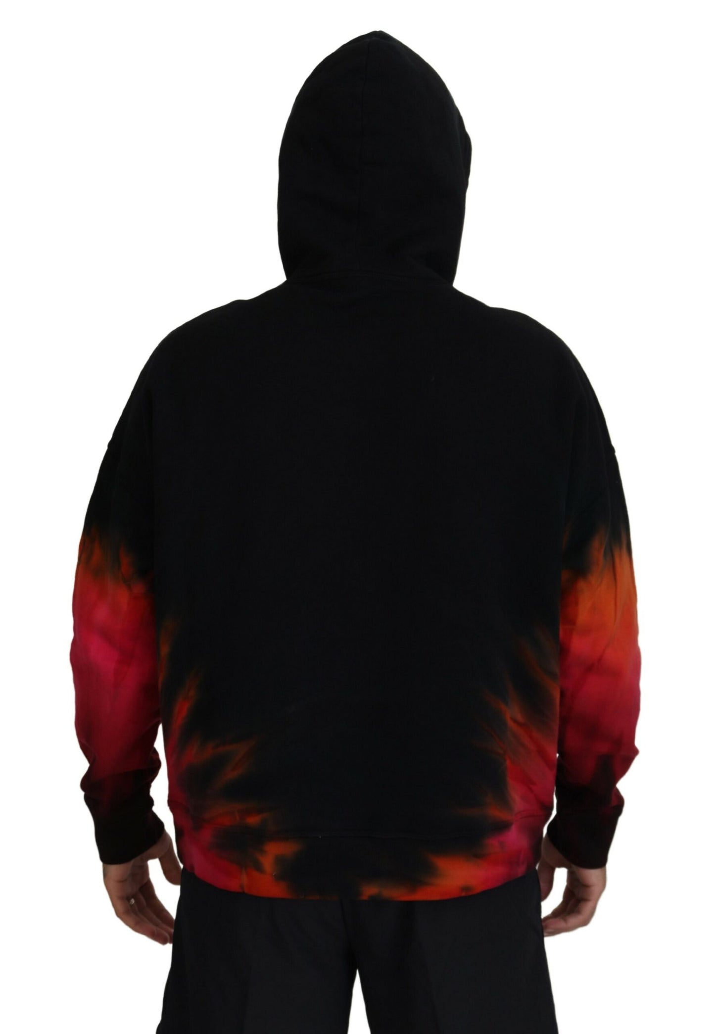 Dsquared² Schwarz Rot Baumwolle mit Kapuze Tie Dye Pullover