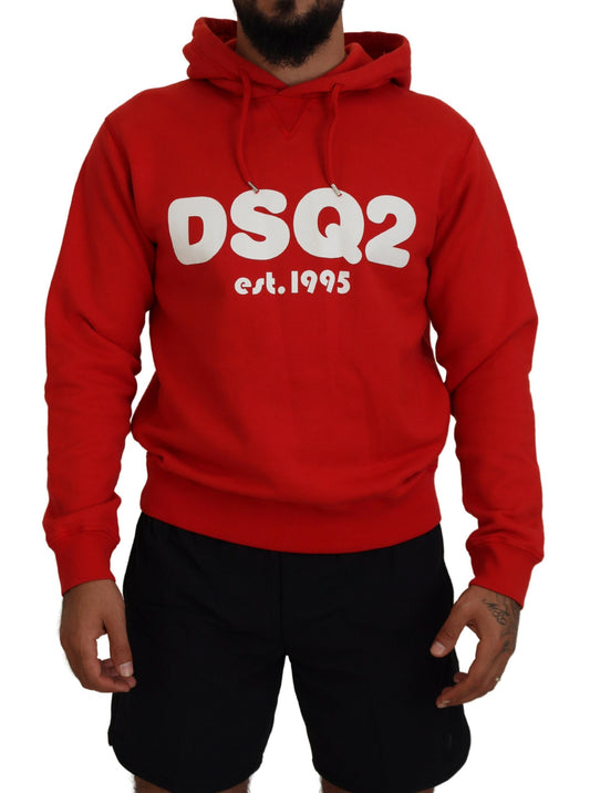 Dsquared² Roter Kapuzenpullover für Männer aus Baumwolle mit Aufdruck