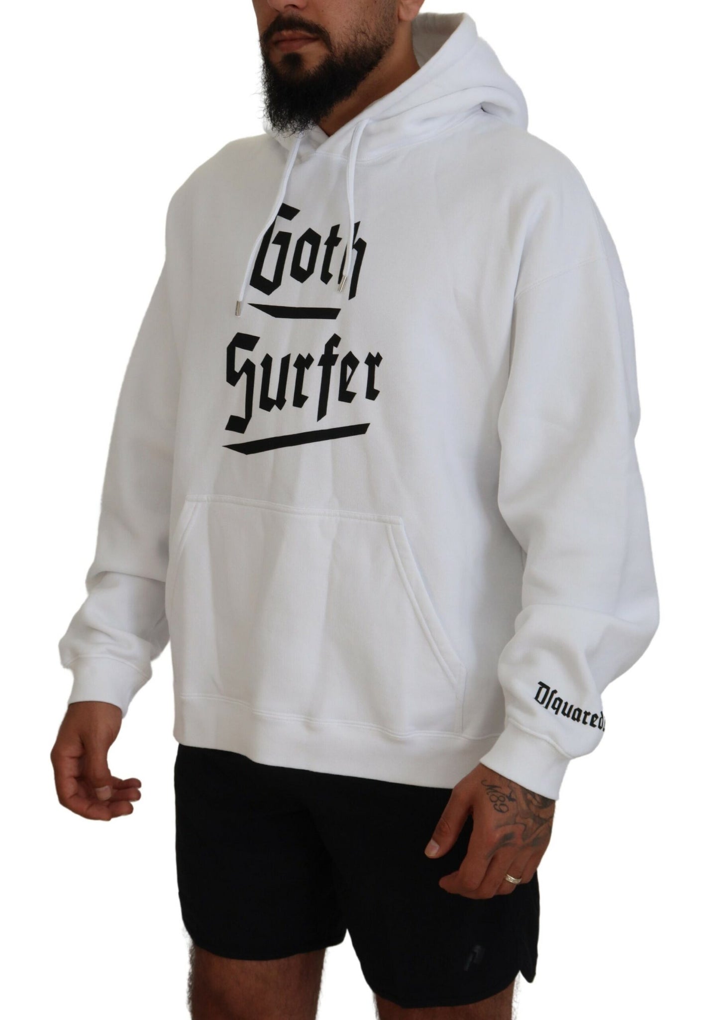 Dsquared² Weißer Pullover mit Kapuze aus Baumwolle für Männer