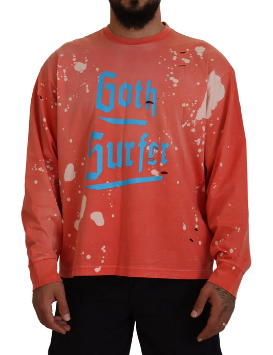 Dsquared² Orange bedruckter Pullover mit langen Ärmeln Pullover